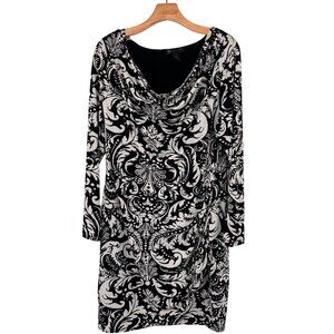 INC International Concepts Womens Black White Paisley Print Dress size 0X plus